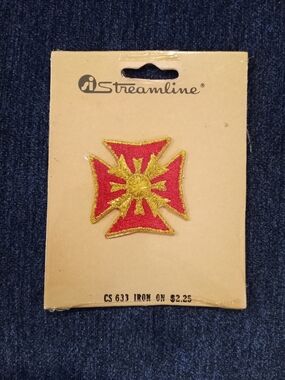 Streamline Red & Gold Iron-On Maltese Patch